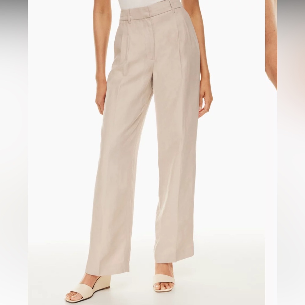 ARITZIA Effortless Linen Pant in Mocha Sorbet